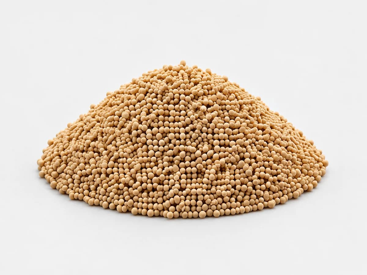D001 ion exchange resin on a white studio background