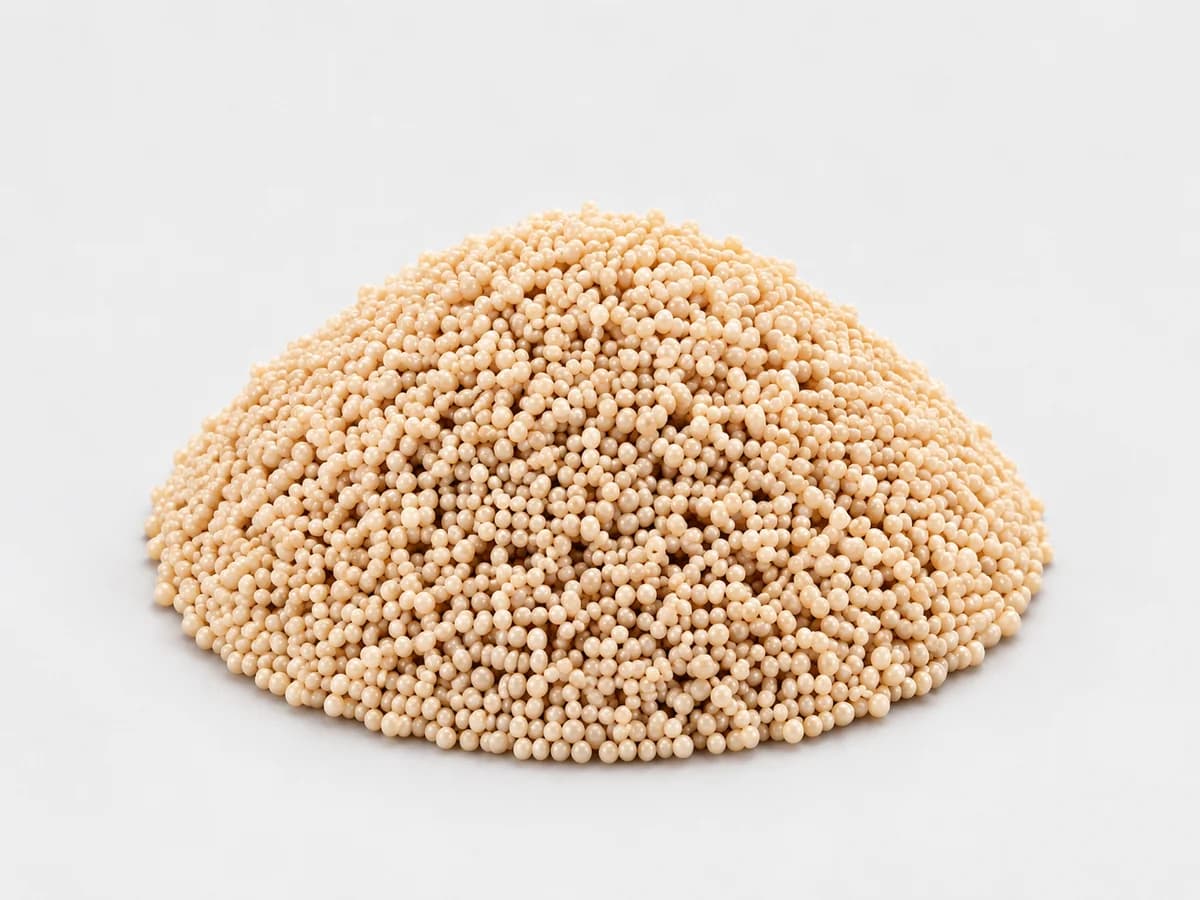 D301 ion exchange resin on a white studio background